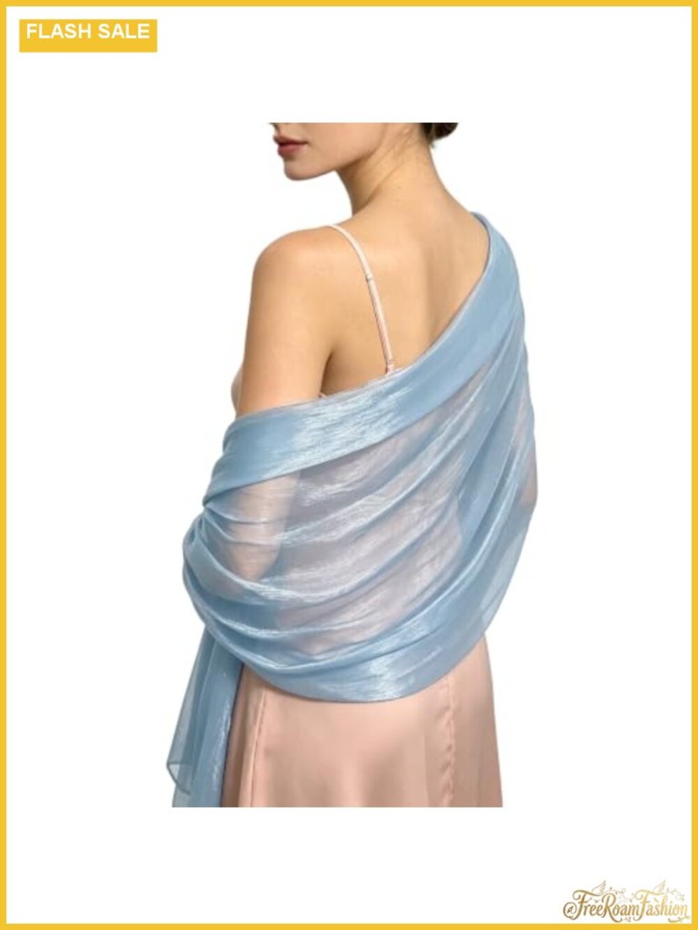 Sparkly Sheer Chiffon Shawl Wrap for Evening Dress Wedding Party